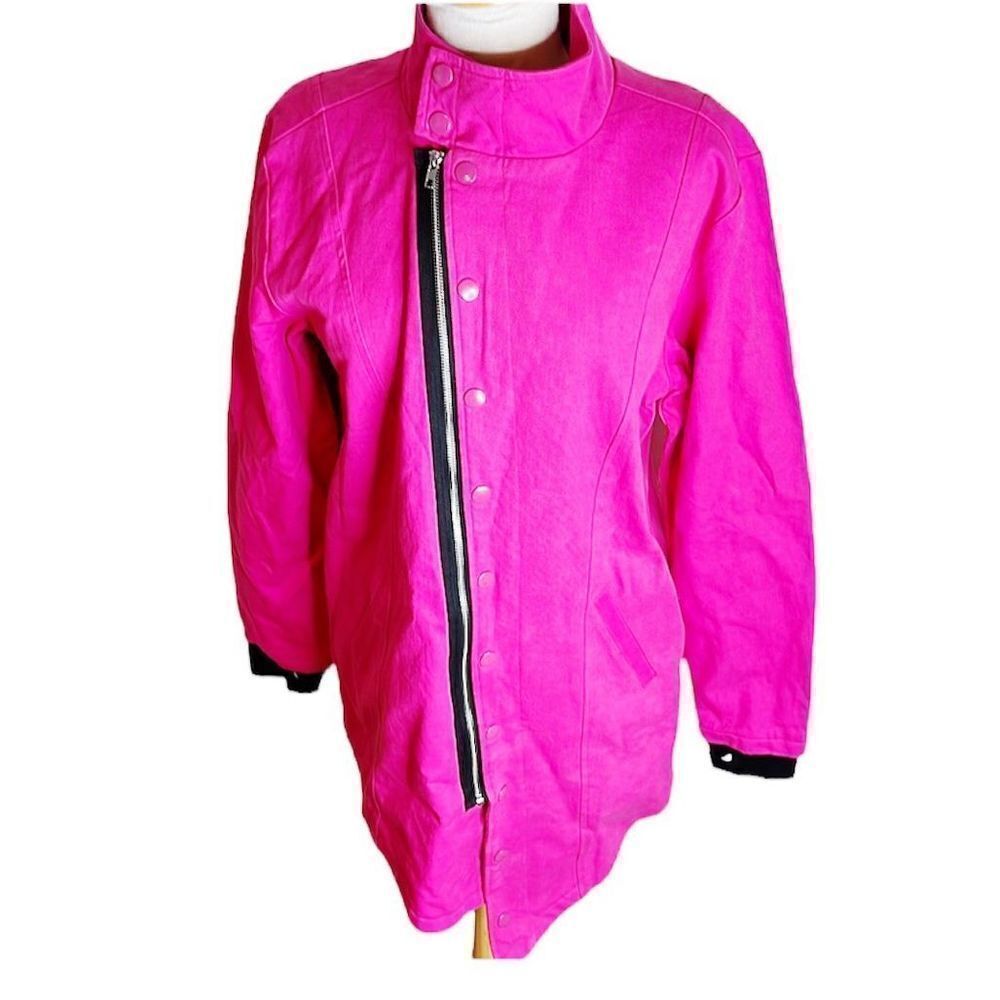 Hot Topic Hot Pink Asymmetrical Zip up Jacket Plus Size   2 Goth Punk